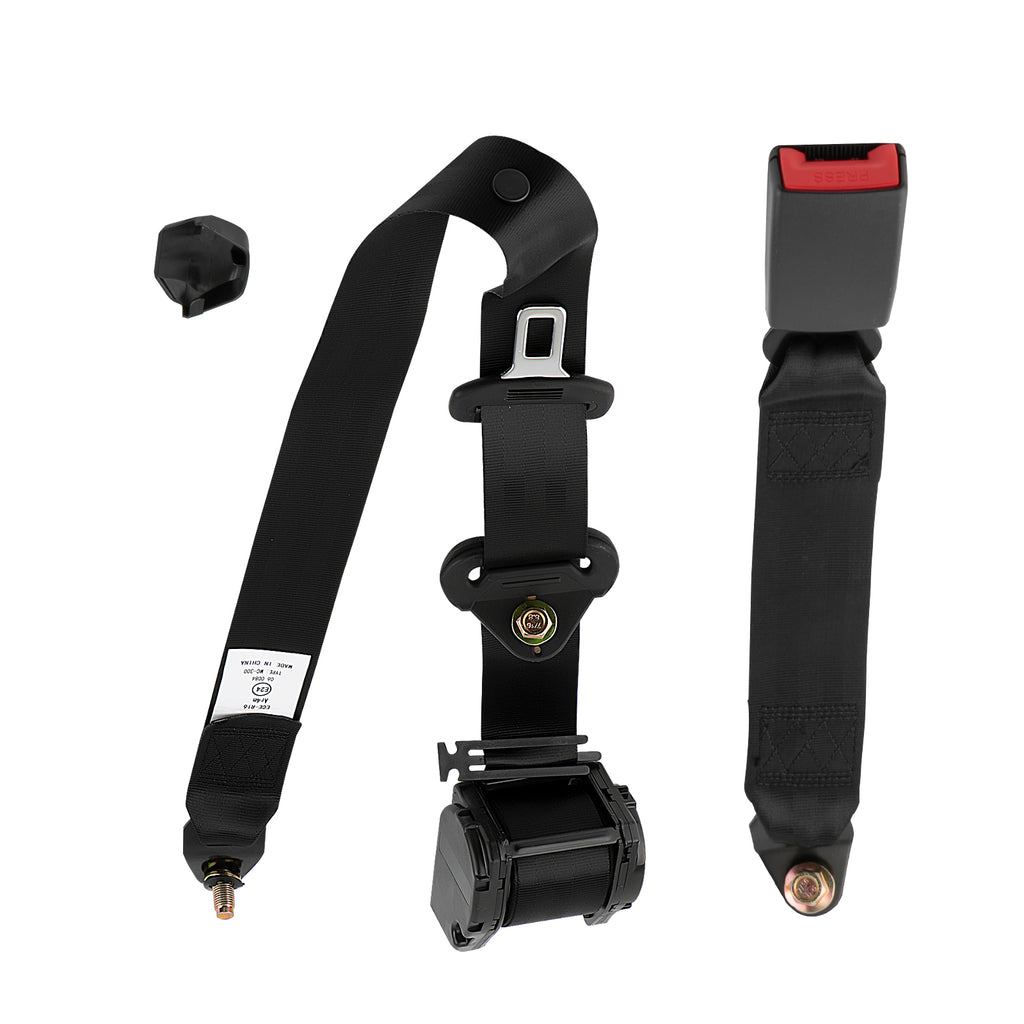 Universal 3-Point Retractable Seat Belt – Adjustable Lap & Diagonal Safety Strap