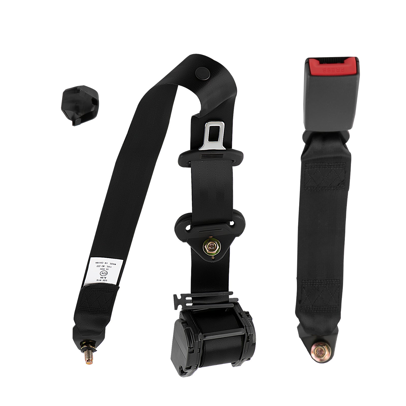 Universal 3-Point Retractable Seat Belt – Adjustable Lap & Diagonal Safety Strap