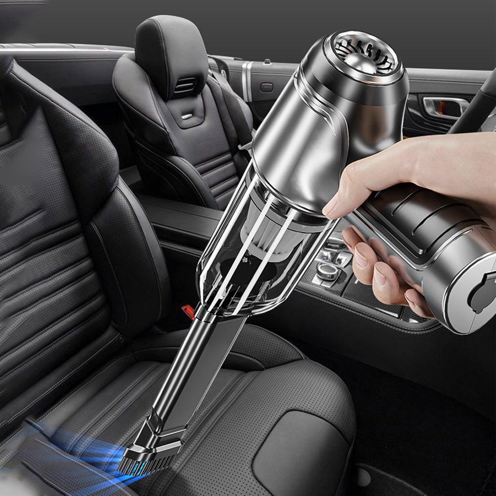 2-in-1 Handheld Cordless Car Vacuum & Power Blower – High-Speed German Brushless Motor, Wet/Dry Suction, 4 Nozzles & 3 Replacement Filters