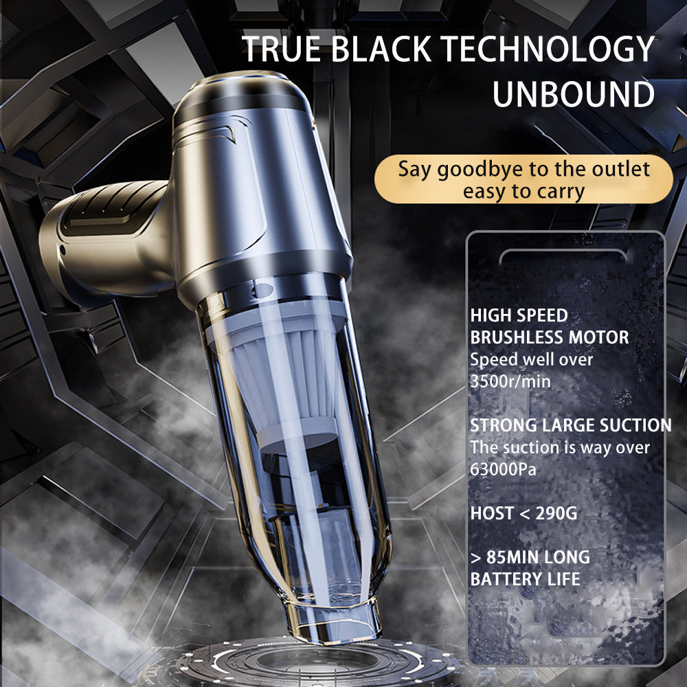 2-in-1 Handheld Cordless Car Vacuum & Power Blower – High-Speed German Brushless Motor, Wet/Dry Suction, 4 Nozzles & 3 Replacement Filters