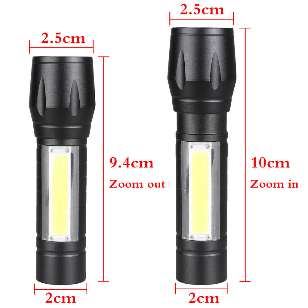 2-Pack Ultra-Bright LED Rechargeable Flashlight Set – Portable COB Work Light & Tactical Torch