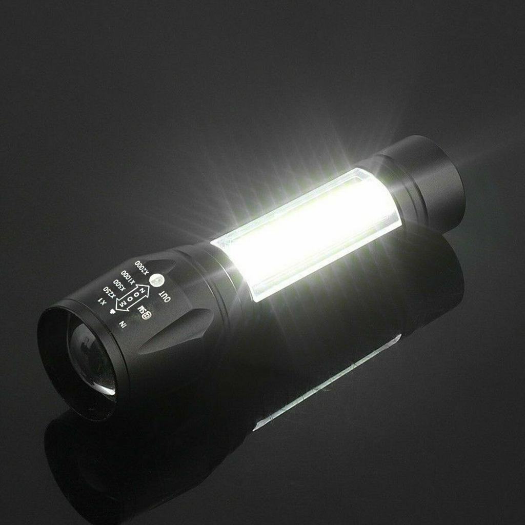2-Pack Ultra-Bright LED Rechargeable Flashlight Set – Portable COB Work Light & Tactical Torch