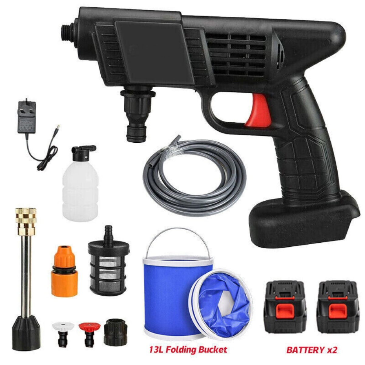 Cordless High-Pressure Power Washer – Portable Car Jet Wash Kit