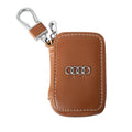 Premium Genuine Leather Car Key Fob Cover - Audi S-Line Edition. Alternative: Luxury Leather Key Protector for Audi A1, A3, A4, A5, A6, Q3, Q5, Q7
