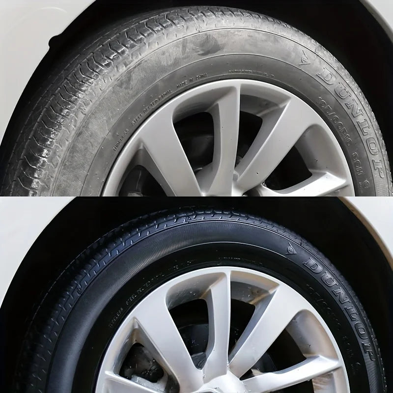 Premium Black Shiny Tire Wax | Long-Lasting High-Gloss Shine, UV Protection & Anti-Cracking Rubber Restorer