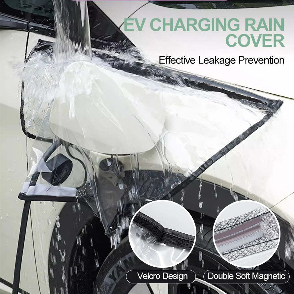 kebidumei Universal EV Charger Rain Cover – Waterproof & Snowproof Magnetic Charging Port Protector for Electric Vehicles – All-Weather Outdoor Protection