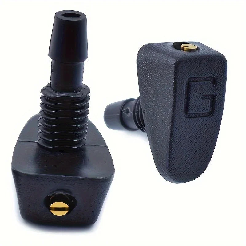 2-Piece Universal Car Front Hood Wiper Nozzle Kit | Adjustable Fan-Shaped Spray Washer Jet | High-Efficiency Windshield Sprinkler Replacement