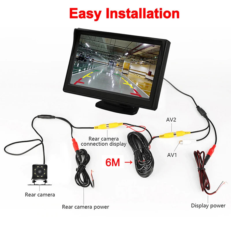 Easy Installation 4.3Inch or Rear View Camera Monitor Screen Reversing Camera for Car Parking Parking System Camera for Vehicle