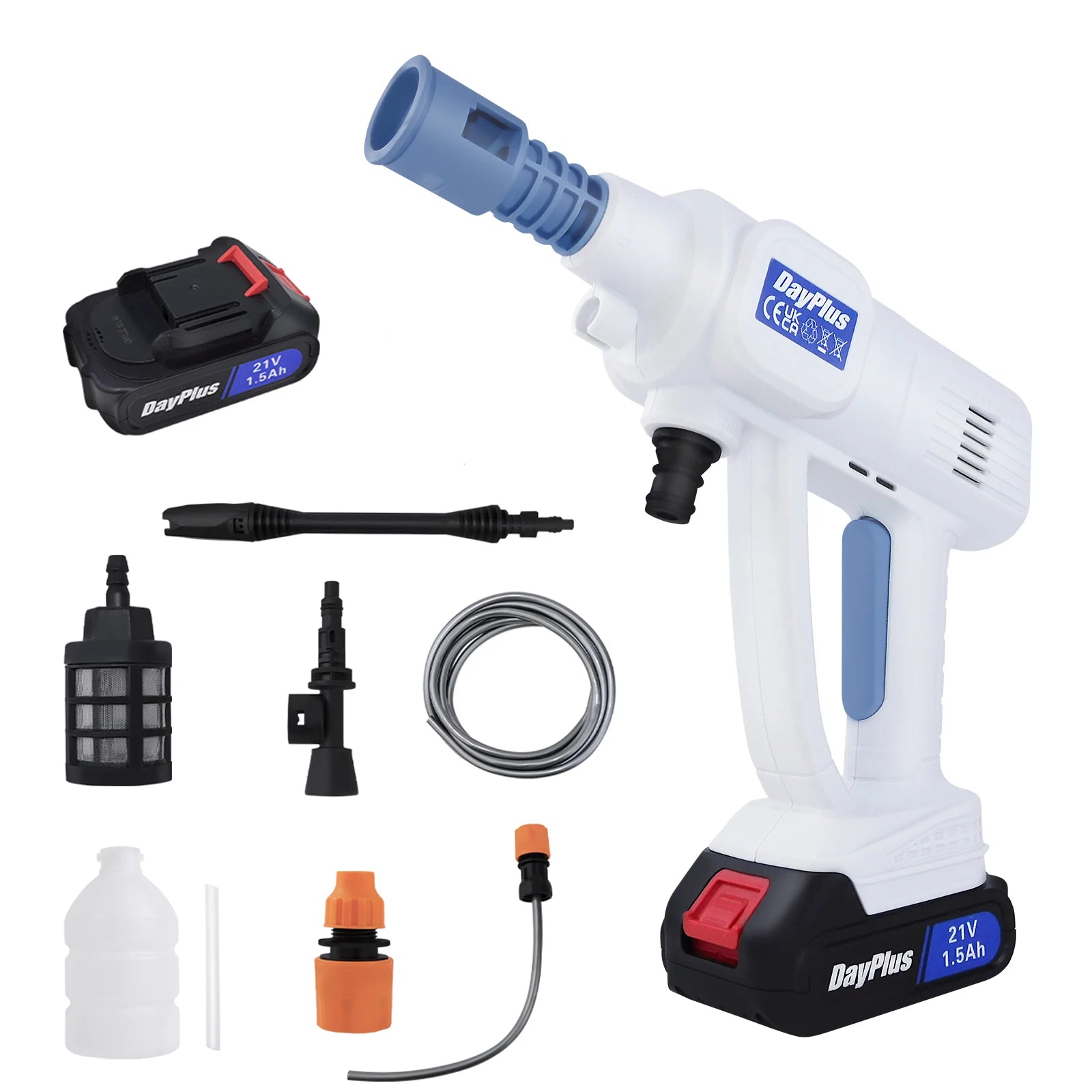 Aqua Jet Pro Cordless | Portable High-Pressure Car Wash with 6-in-1 Nozzle | Handheld Power Washer for Garden, Windows, Cars & Motorbikes