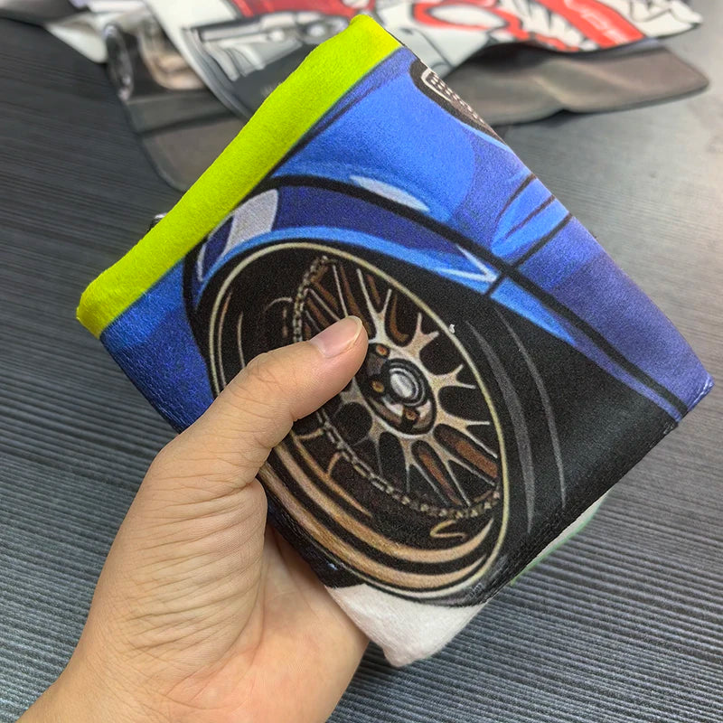 Premium Car Wash Microfiber Towel (34x34) Large Car Cleaning & Drying Cloth | Scratch-Free Hemming for Detailing, Car Care & Custom Mods | 75x75cm
