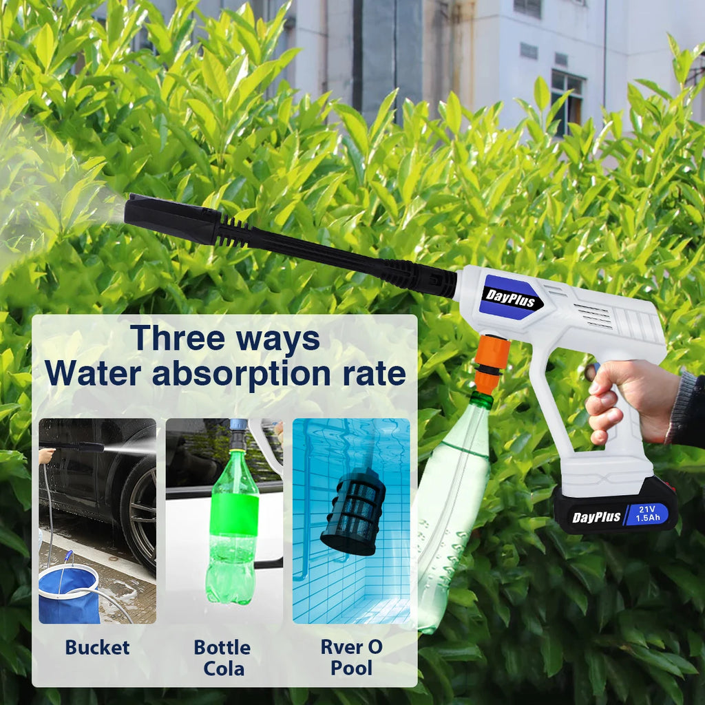 Aqua Jet Pro Cordless | Portable High-Pressure Car Wash with 6-in-1 Nozzle | Handheld Power Washer for Garden, Windows, Cars & Motorbikes