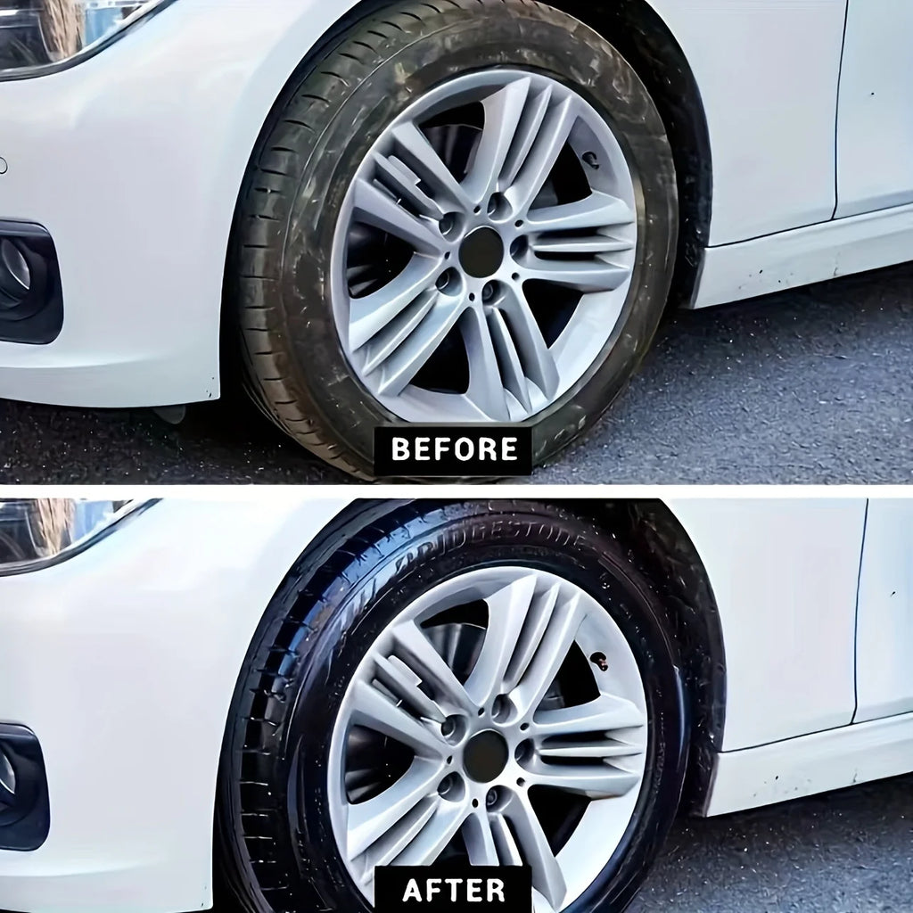 Premium Black Shiny Tire Wax | Long-Lasting High-Gloss Shine, UV Protection & Anti-Cracking Rubber Restorer
