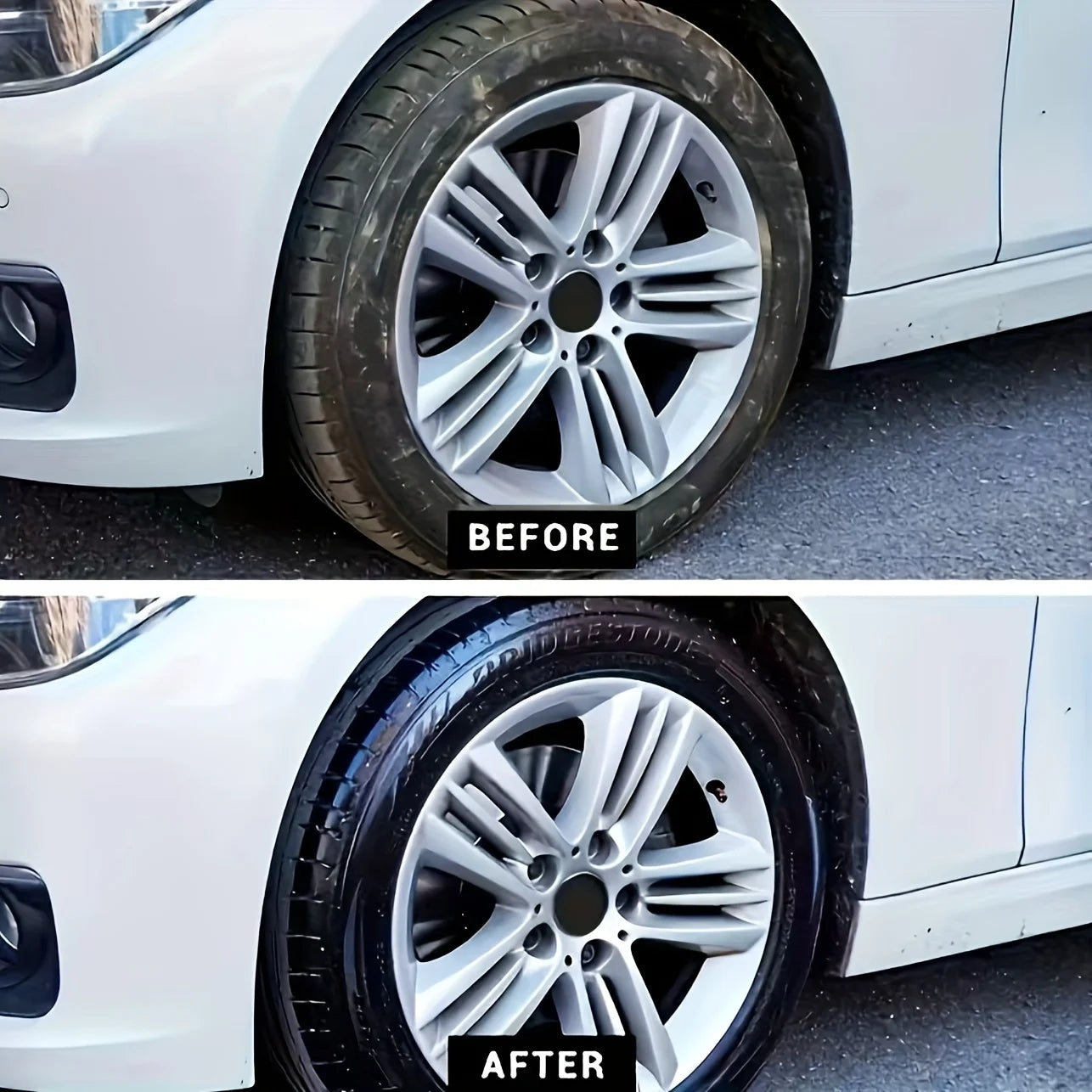 Premium Black Shiny Tire Wax | Long-Lasting High-Gloss Shine, UV Protection & Anti-Cracking Rubber Restorer