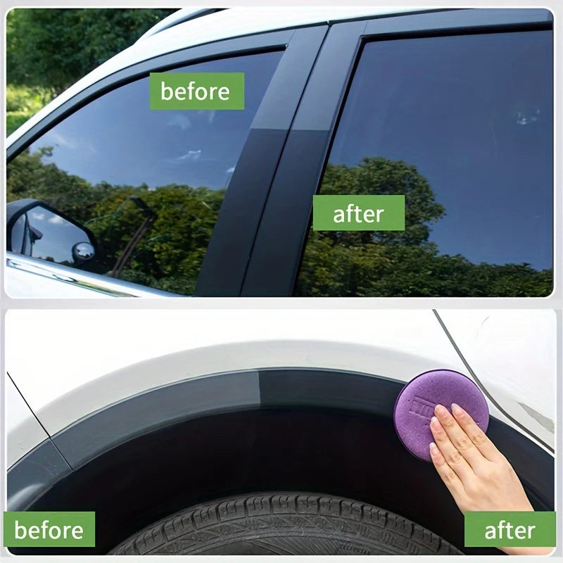Premium Black Shiny Tire Wax | Long-Lasting High-Gloss Shine, UV Protection & Anti-Cracking Rubber Restorer