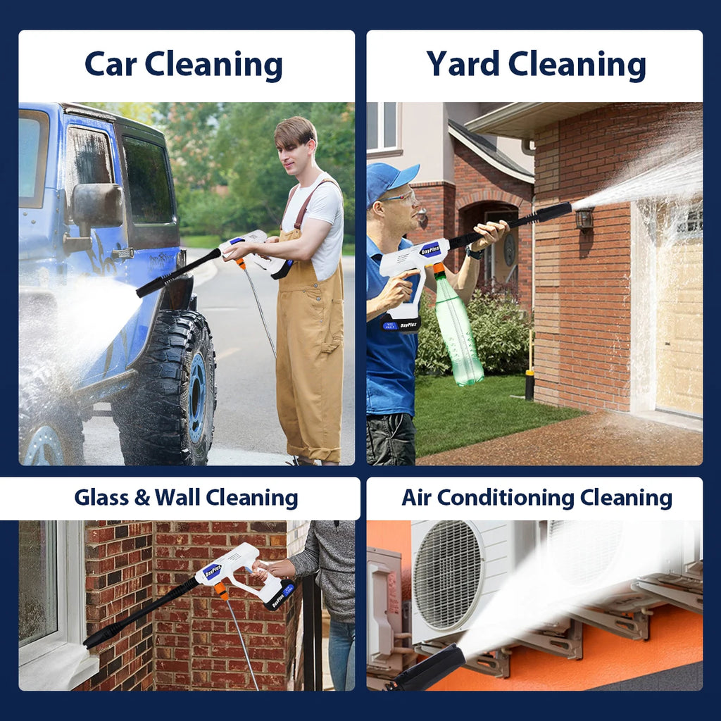 Aqua Jet Pro Cordless | Portable High-Pressure Car Wash with 6-in-1 Nozzle | Handheld Power Washer for Garden, Windows, Cars & Motorbikes