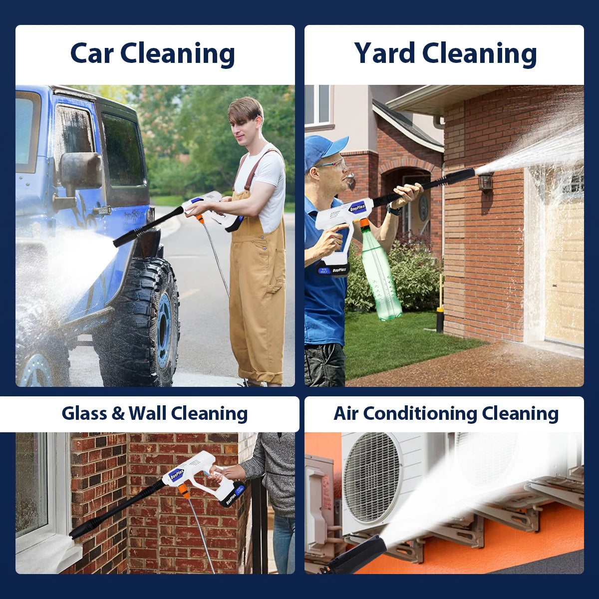 Aqua Jet Pro Cordless | Portable High-Pressure Car Wash with 6-in-1 Nozzle | Handheld Power Washer for Garden, Windows, Cars & Motorbikes