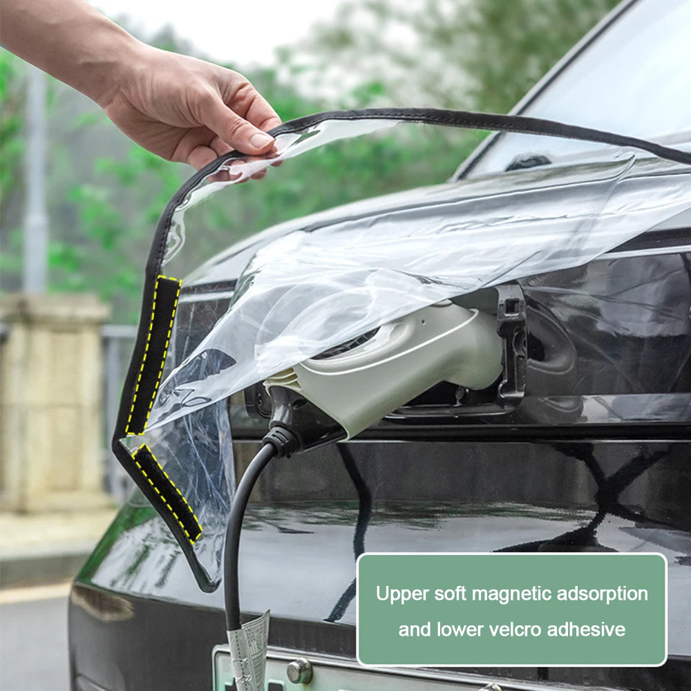 kebidumei Universal EV Charger Rain Cover – Waterproof & Snowproof Magnetic Charging Port Protector for Electric Vehicles – All-Weather Outdoor Protection